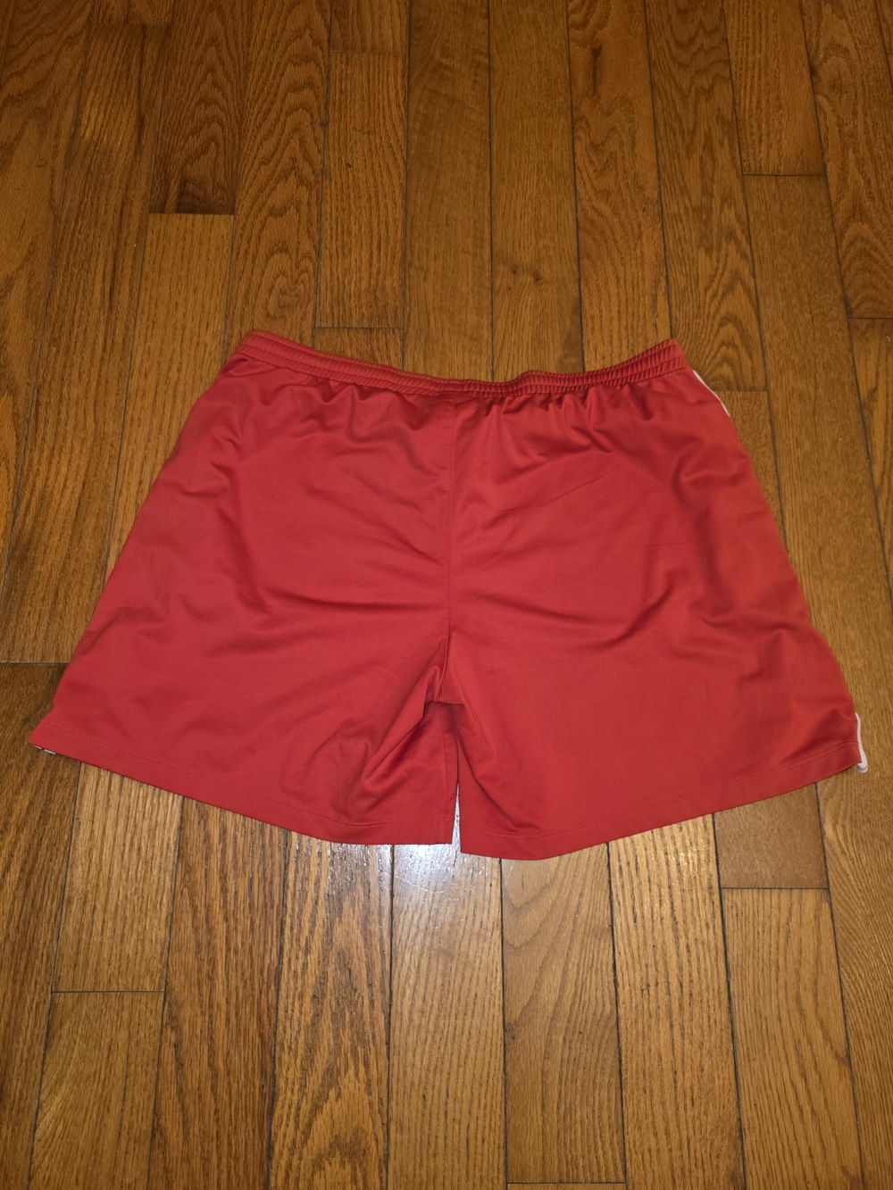 Under Armour Red Athletic Shorts with White Stripes - Picture 4 of 4